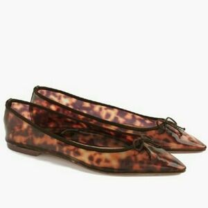 J. Crew Gemma Tortoise Pointy Toe Flats Size 7 New without box